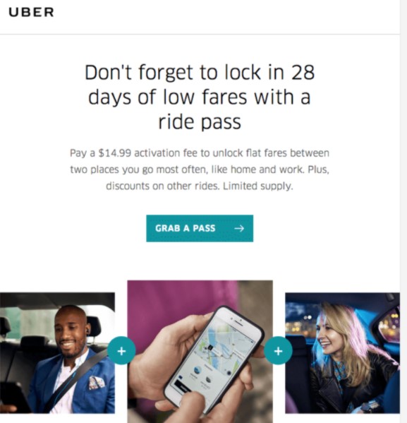 email marketing by uber