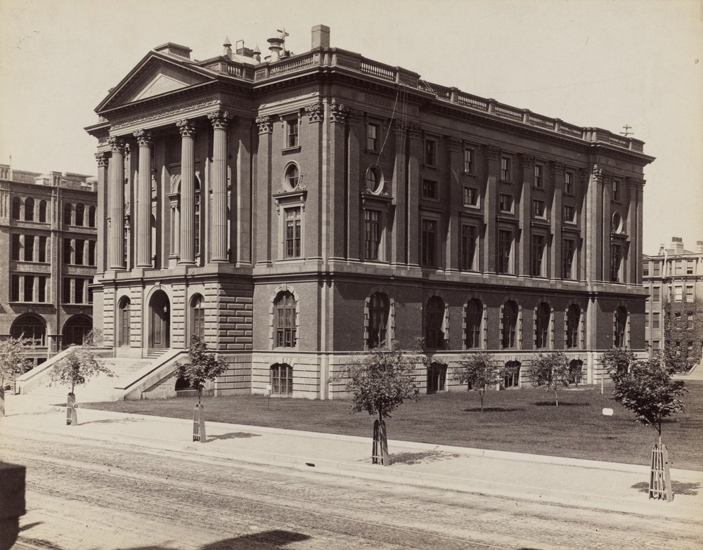 Massachusetts Institute of Technology was located in Boston's Back Bay neighborhood and was known as the Boston Society of Natural History's School of Industrial Science.