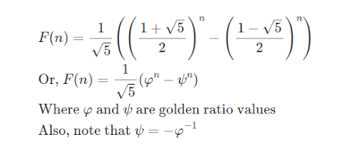 Calculating Fibonacci Sequence by Golden Ratio Trick