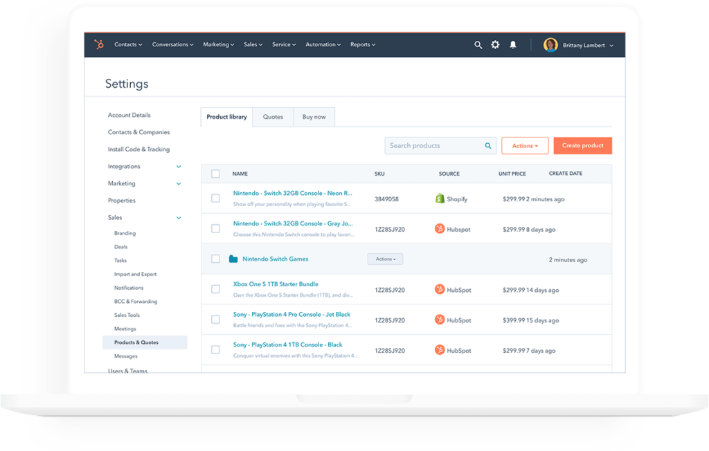 HubSpot Sales Hub: Example of AI Tool to integrate into Sales and CRM